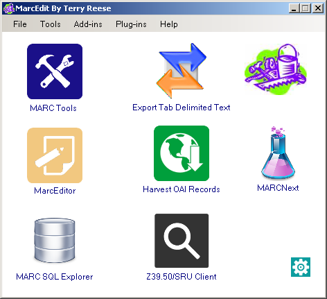 MarcEdit Main menu/navigation